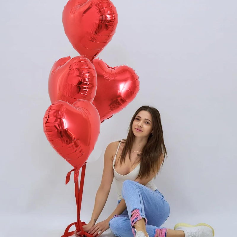 BEISHIDA 20 Pcs Heart Balloons 18 inch Metal Red Heart Shape Foil Balloons Neutral Love Balloon for Mother's Day Proposal Marriage,Valentines Day, Birthday Decorations - Image 5