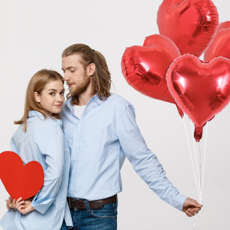 BEISHIDA 20 Pcs Heart Balloons 18 inch Metal Red Heart Shape Foil Balloons Neutral Love Balloon for Mother's Day Proposal Marriage,Valentines Day, Birthday Decorations - Image 4
