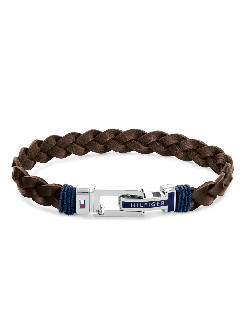 تومي هيلفيغر Tommy Hilfiger Men's Brown Leather Bracelet - 2790309