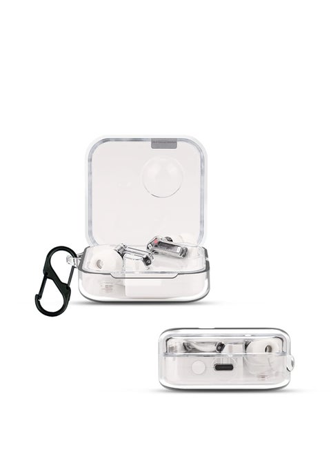 Silicone Case for Nothing Ear (2) Protective Cover with Carabiner (Clear)