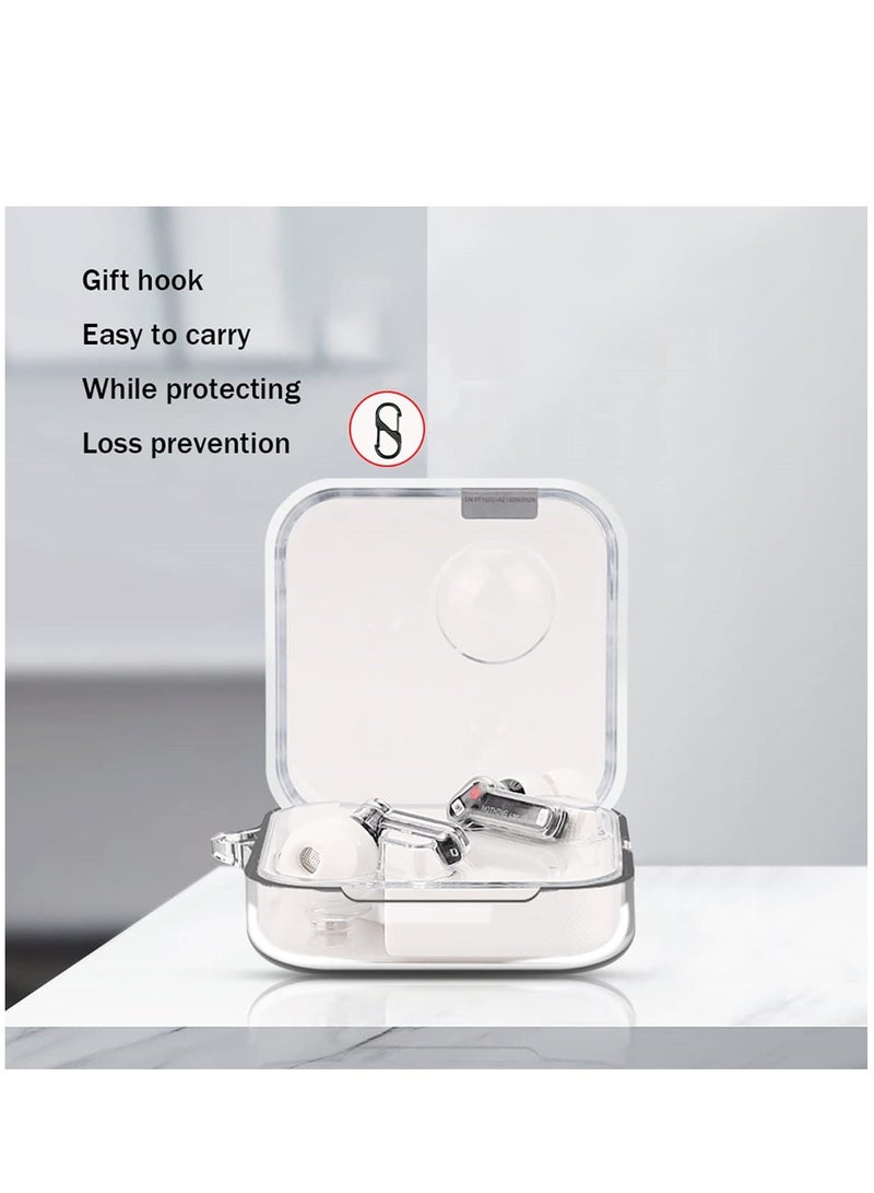 Silicone Case for Nothing Ear (2) Protective Cover with Carabiner (Clear)  - Image 2