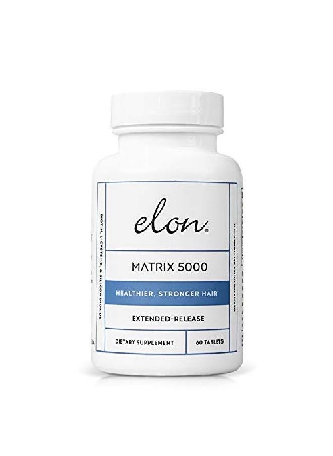 Elon - Matrix 5000 Hair & Nail Vitamins (60 Day Supply) Biotin 5000Mcg Vitamins For Hair Growth W/Extended Release Promotes Healthy & Strong Hair & Nails Suitable For All Hair Types - Image 1