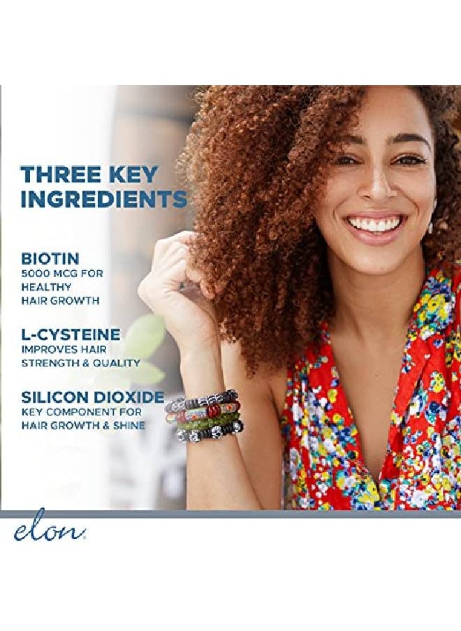 Elon - Matrix 5000 Hair & Nail Vitamins (60 Day Supply) Biotin 5000Mcg Vitamins For Hair Growth W/Extended Release Promotes Healthy & Strong Hair & Nails Suitable For All Hair Types - Image 1