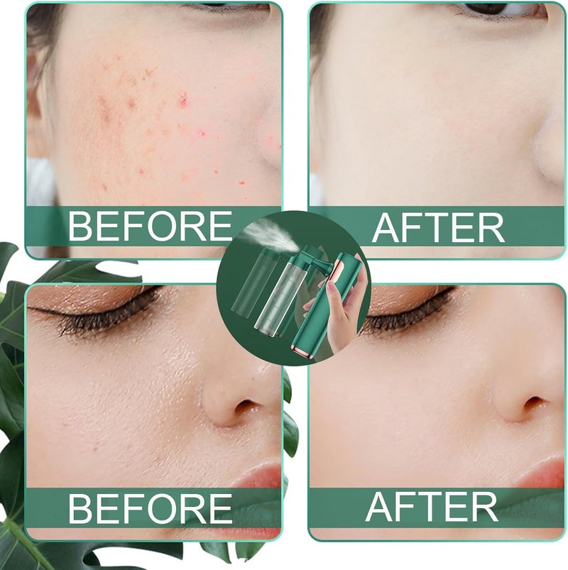 klarako Nano Steam Gun,Face Moisturizing,Nano Facial Mister,Mini Cool with Large Capacity,Handheld Atomizer Sprayer, 1000mAh Electric Fogger Machine for Home Office School(Dark Green) - Image 3