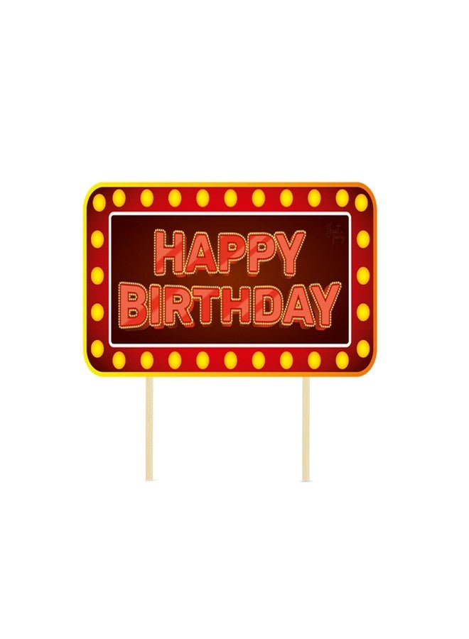 Just Party Casino Theme Happy Birthday Cake Topper & Birthday Props for Kids | Vegas Style Cake Toppers for Cake Decoration & Photo Props / Muffin Toppers | Set of 6 Props + 1 Topper - Image 3