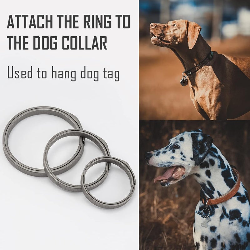 KeyUnity KA19 حلقة منقسمة من التيتانيوم 22/27/33 مم، حلقة مفاتيح مسطحة دائرية بالضغط الجانبي للكارابينر للرجال والنساء (1L+1M+1S) - Image 4