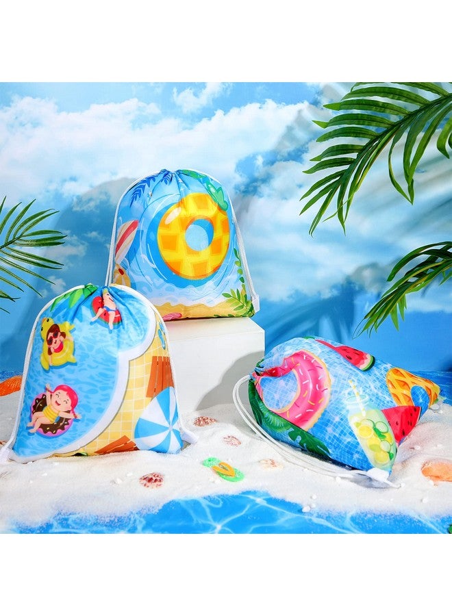 Panelee Pool Party Drawstring Bags Pool Party Favor Bags Beach Party Decorations Drawstring Bulk Bags Beach Gift Candy Goody Treat Pack For Kids Hawaiian Luau Pool Birthday Party Supplies (18 Pcs) - Image 5