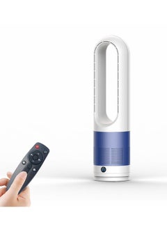 Adjustable bladeless fan ultra-quiet air purification tower fan remote control cycle(Blue)
