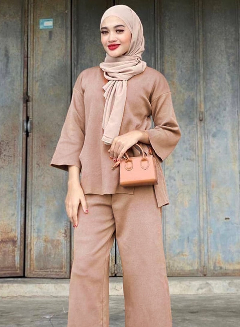 Loquat Women's Solid Color Split Set 