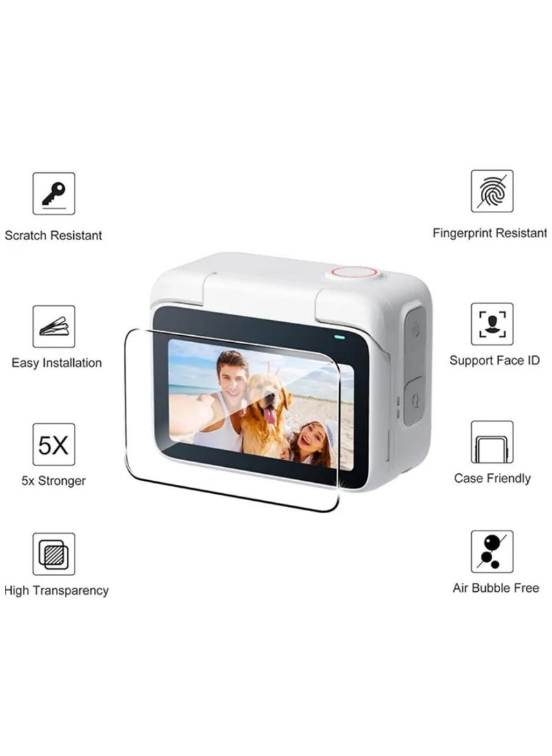 Generic 2Set Hard Tempered Glass LCD Display Screen Protector + TPU Soft Lens Film Cover Compatible with Insta360 GO 3S Action Camera GO3S Case and Accessories Protective Film Kit  - Image 2