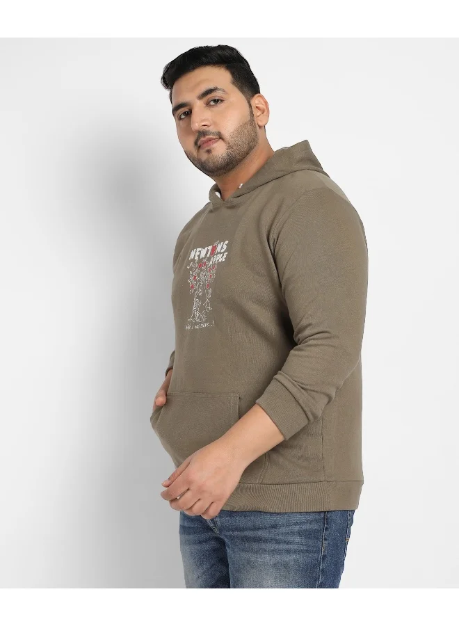 Instafab Plus Instafab Plus Men's Olive Green Newton's Apple Hoodie