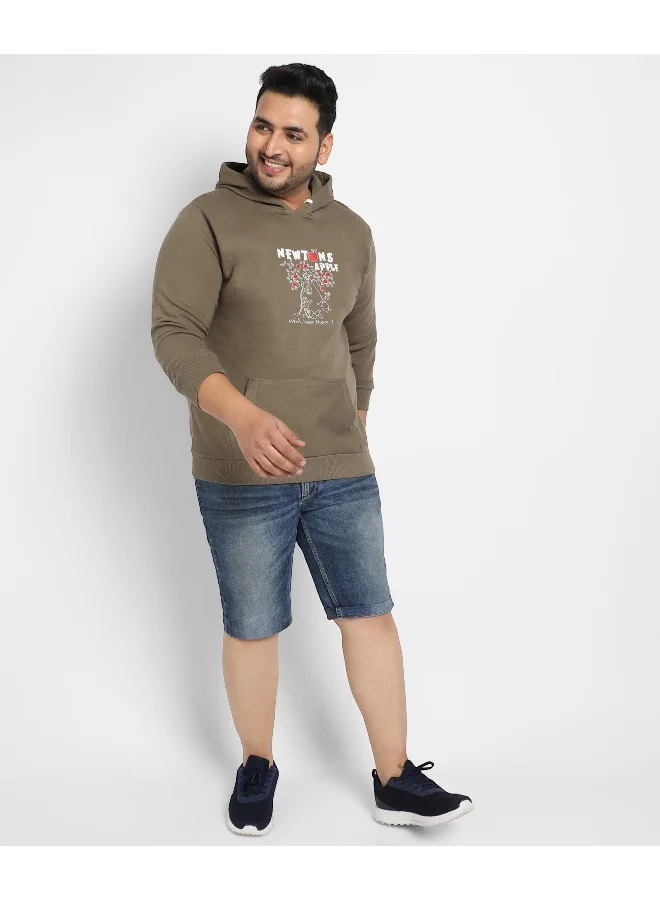 Instafab Plus Instafab Plus Men's Olive Green Newton's Apple Hoodie
