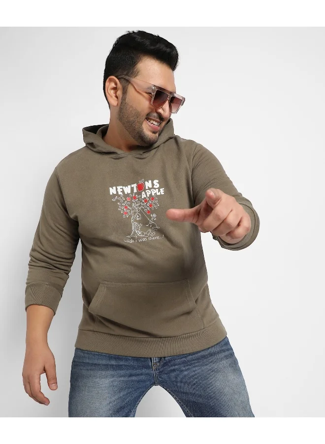 Instafab Plus Instafab Plus Men's Olive Green Newton's Apple Hoodie