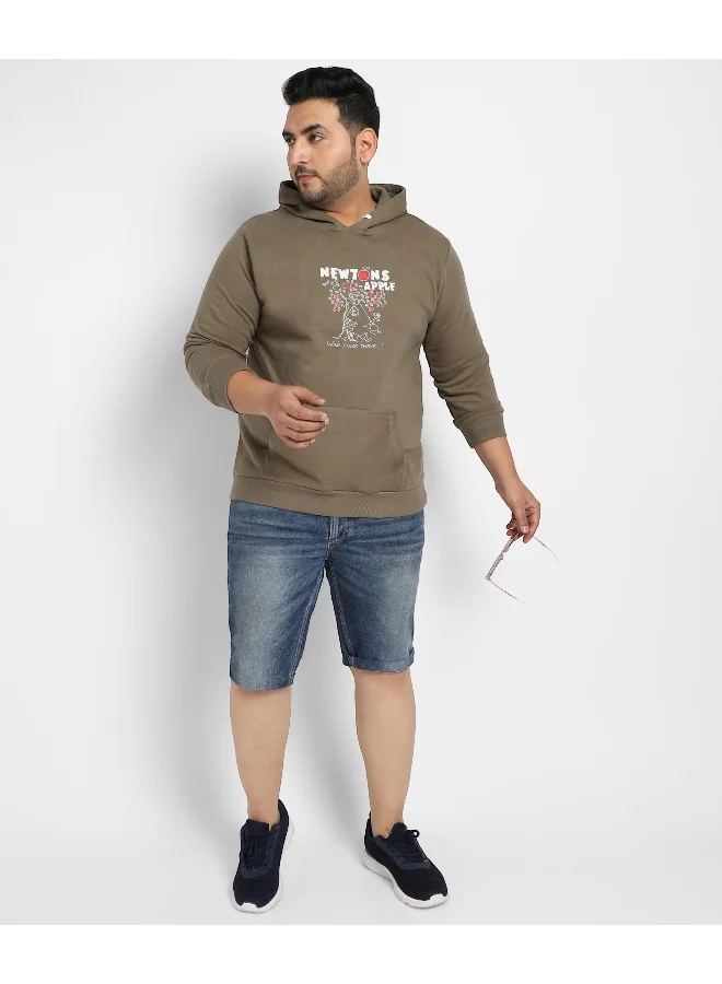 Instafab Plus Instafab Plus Men's Olive Green Newton's Apple Hoodie