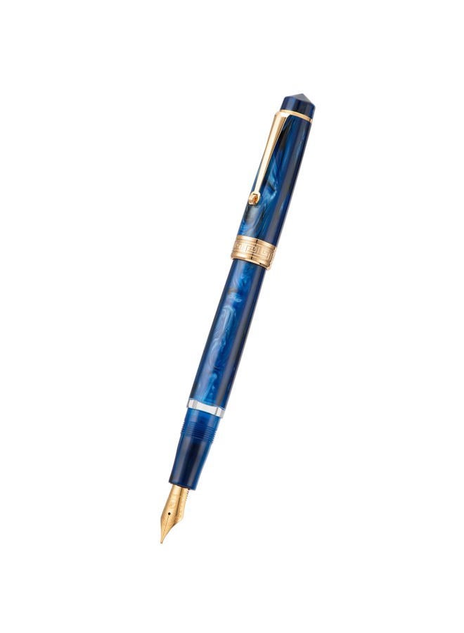 Asvine P20 Galaxy Blue Fountain Pen Piston Filling, Gold Plated Fine Point Smooth Writer with Pen Gift Case - Image 3