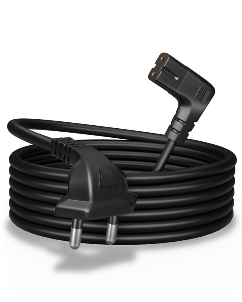 FEDUS 3 Meter 2-pin L-Shape Universal Replacement AC Power Cord Cable Wire for LED TV, Printer, Laptop PC Notebook Computer, Tape Recorder, Camera Black - Image 1