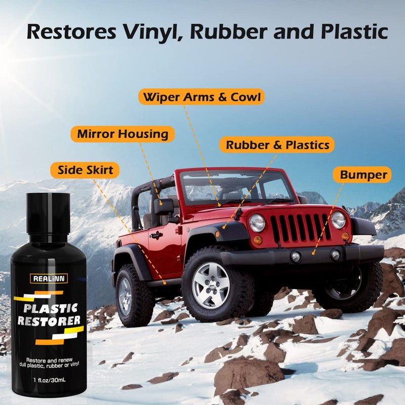 REALINN Plastic Restorer - Cars Ceramic Coating for Trim, Shines & Protects Plastic, Vinyl & Rubber Surfaces - Image 2