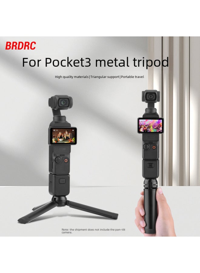 Generic Suitable For Dajiang OSMO POCKET 3three Tripod Head Fixed Bracket Sports Camera Stable Clip Accessories-Color:Large Metal Tripod  - Image 2