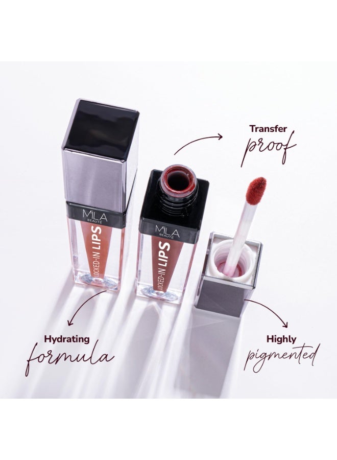 ميلا بيوتي أحمر الشفاه السائل "Locked In Lips" من Mila Beauté – ثابت ومقاوم للانتقال (يدوم 12 ساعة) | لون غني ومرطب | تركيبة مقاومة للانتقال مع حمض الهيالورونيك | انسيابية وسهولة في التطبيق - (درجة Hazel Creme، 4.5 مل) - Image 2