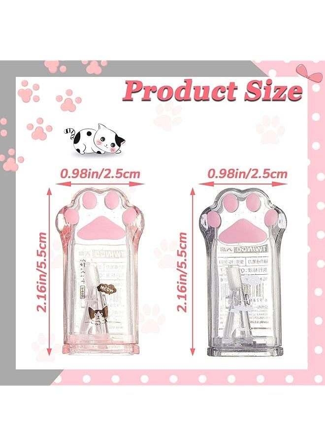 erorex - Pencil Sharpener Cat Paw Manual Pencils Sharpeners Kids Cat Claw Pencil Sharpener Stationery With Lid For Office Home School Supplies Pink And Grey 2 Pcs - Image 1