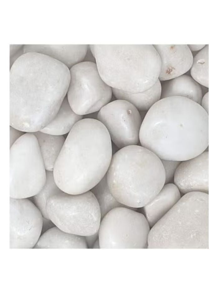 vsell24 10KG 3-5 cm White Decorative Pebbles - Smooth Polished River Rocks for Vases, Glassware, Aquariums, Lawns, and Outdoor Gardens  - Image 1