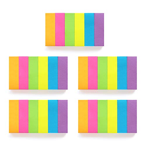 Eastern Wolf 30 Pads 0.5x1.8 Sticky Notes Flags Tabs Page Markers 6 Bright Color Sticky Index Tabs Page Flags 80 Sheet/Pad - Image 4