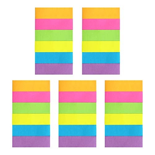 Eastern Wolf 30 Pads 0.5x1.8 Sticky Notes Flags Tabs Page Markers 6 Bright Color Sticky Index Tabs Page Flags 80 Sheet/Pad - Image 3