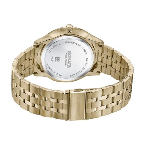 Sonata Wedding Edit Quartz Analog with Date Red Dial Stainless Steel Strap Watch for Men - Image 2