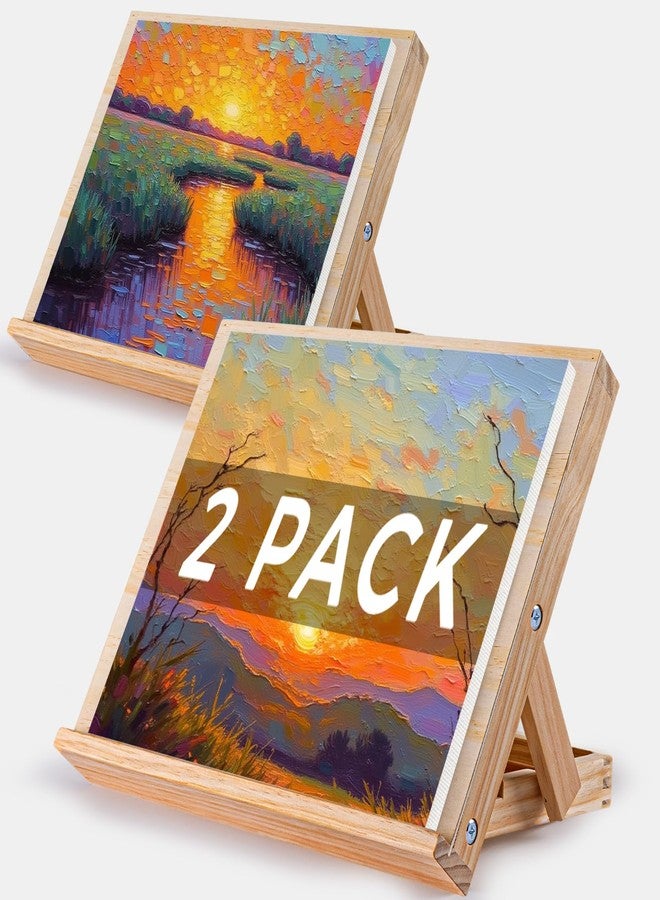 koseibal Art Easel for Painting, Tabletop Wooden Easel Stand，Adjustable Angle Portable Easel for Canvas, Ipad, Book, Artwords Display （2 Pack） - Image 1