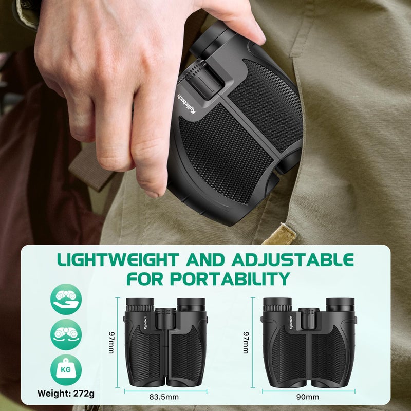 Kylietech Compact Binoculars for Adults Kids, 12x25 Binoculars Lightweight - Image 5