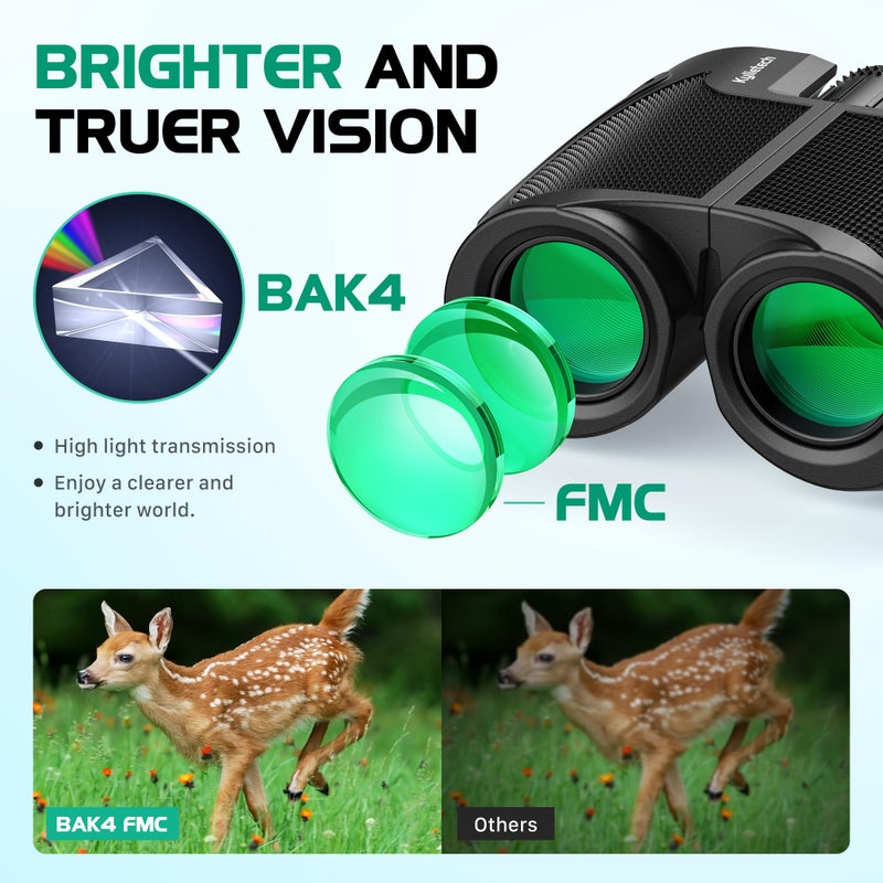 Kylietech Compact Binoculars for Adults Kids, 12x25 Binoculars Lightweight - Image 3