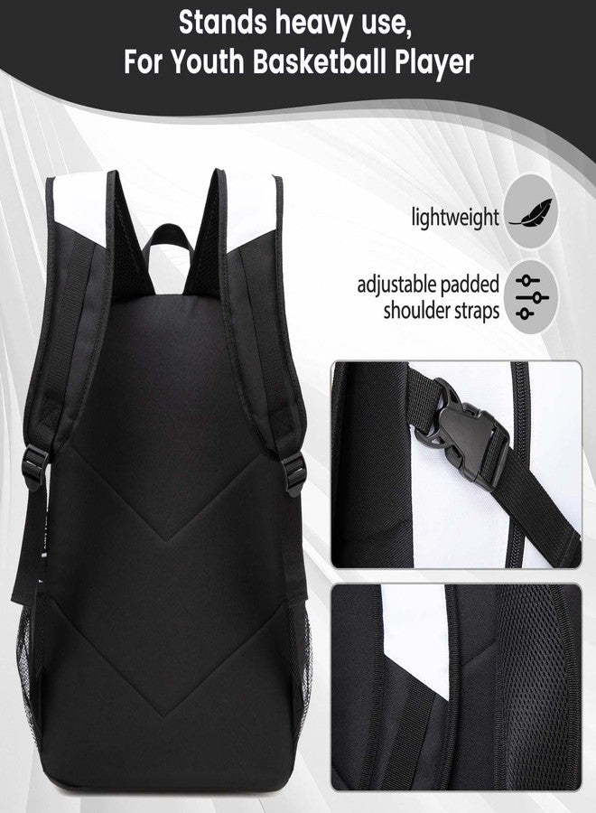 RTRYALN Basketball Backpack - Large Sports Equipment Bag with Ball Holder & Shoe Compartment for Basketball., White, Outdoor Sports - Image 5