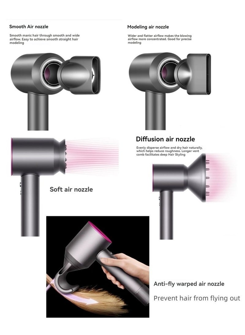 general High Speed Ionic Hair Dryer 1300W Supersonic Professonal Ionic Blow Dryer Thermo-Control Hairdryer Brushless Motor Fast Drying Low Noise Design for Home Travel Salon - Image 3