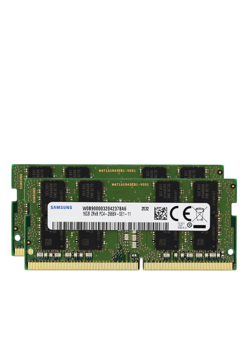 Adamanta Factory Original 32GB (2x16GB) Compatible for Dell Alienware G-Series Inspiron Latitude Precision Vostro & XPS Laptop Notebook Memory RAM Upgrade DDR4 2666MHz PC4-21300 SODIMM 2Rx8 CL19 1.2v