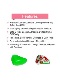 Safe-O-Kid Safe O Kid Tear Drop Colourful Corner Caps Green Pack Of 16  - Image 3