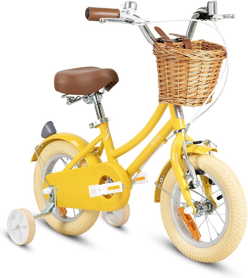 RIZZ Platinum Junior 12-Inch Kids Bike | 12-Inch Wheel Size | Adjustabe Seat | Training Wheels | Yellow Gloss - Image 2