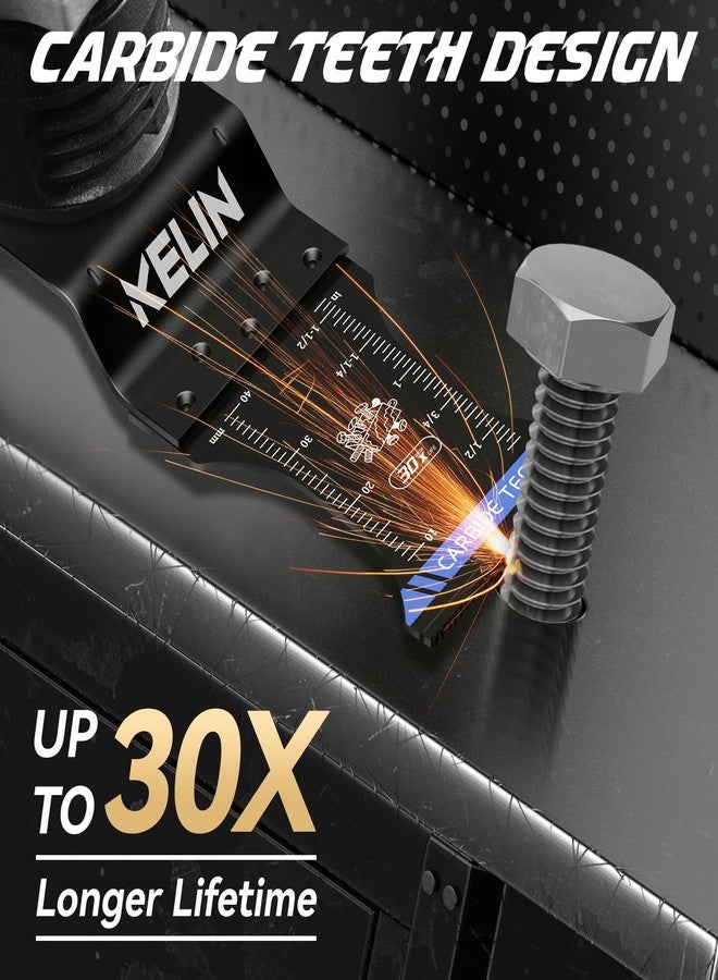 KELIN 6 PCS Carbide and Titanium Multitool Blades Kit, Heavy Duty Oscillating Tool Saw Blades for Steel Bolts Screws Metal Wood Cutting with Hangable Case, Universal Interface Fit Bosch Fein Dewalt - Image 2