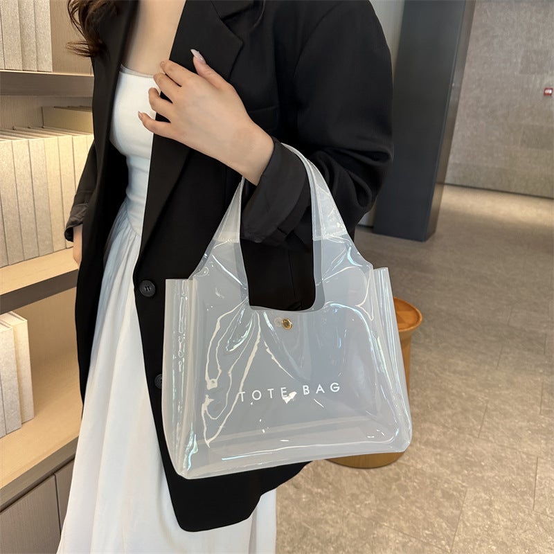 PVC Women's Fashion Shoulder Tote Bag with Magnetic Closure - Image 4