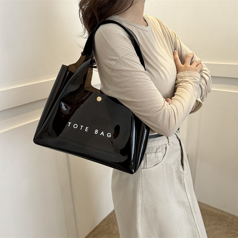 PVC Women's Fashion Shoulder Tote Bag with Magnetic Closure - Image 2