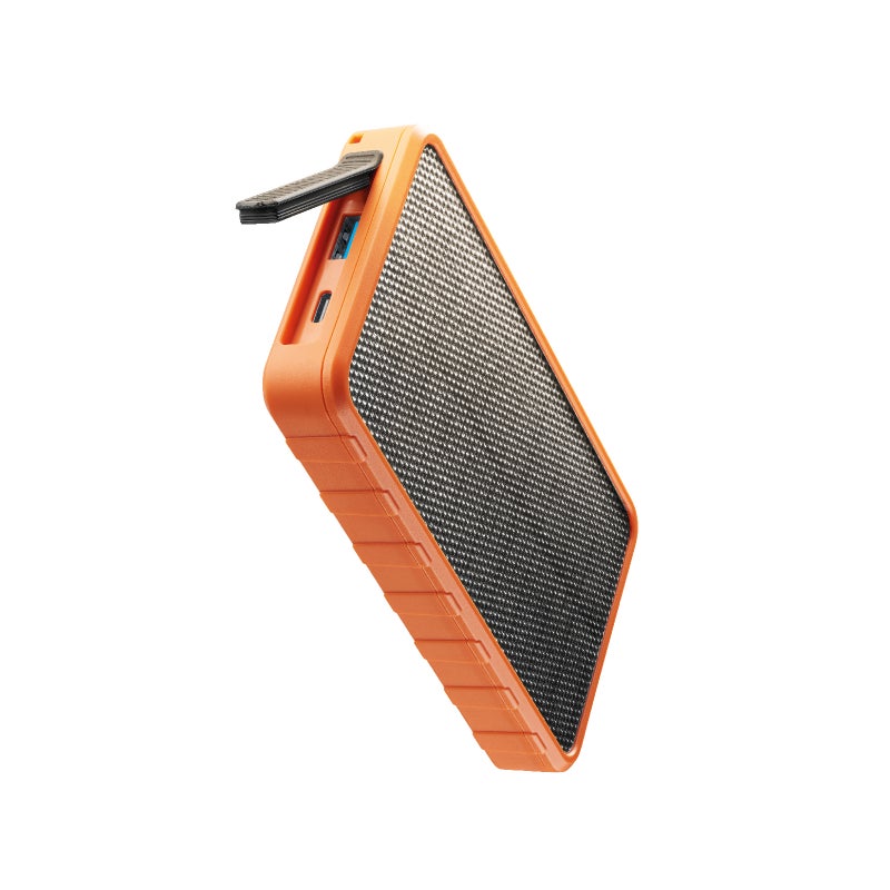 Cellularline Solar 10000 Power Bank 10000mAh, Portable Charger with Solar Panel, 20W USB-C Power Delivery & 18W Fast Charge, IP54 Water & Dust Resistant – Orange - Image 1