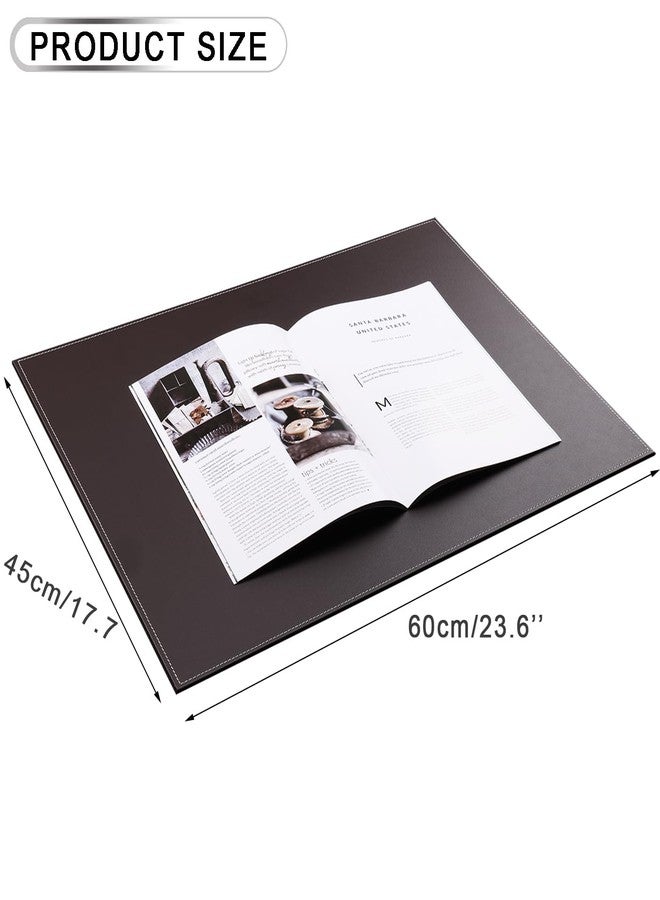 KINGFOM Desk Pad & Mat 24" x 18" Protector Large Mouse Pad PU Leather for Desktops and Laptops (Brown) - Image 2