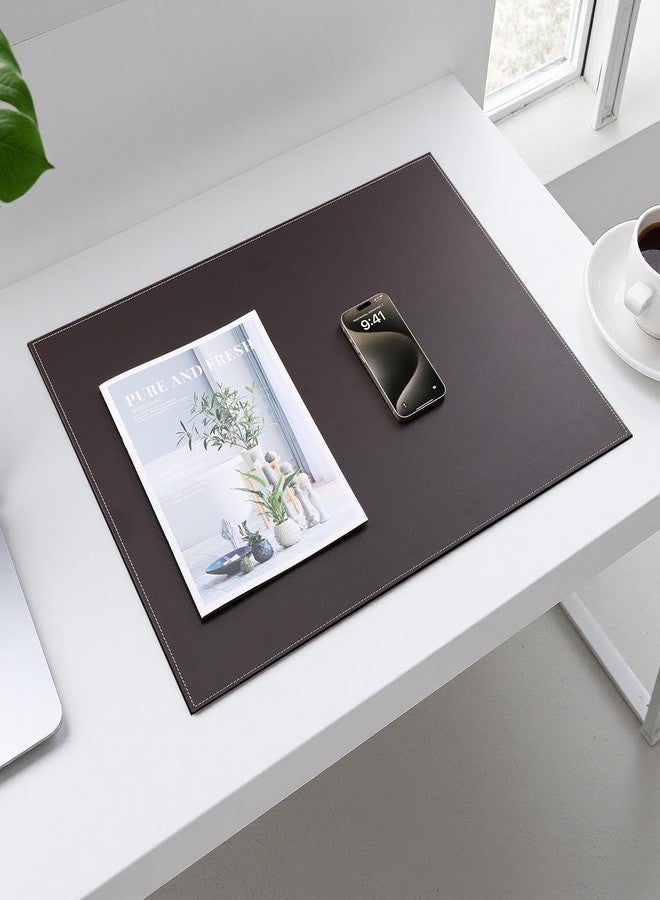 KINGFOM Desk Pad & Mat 24" x 18" Protector Large Mouse Pad PU Leather for Desktops and Laptops (Brown) - Image 4