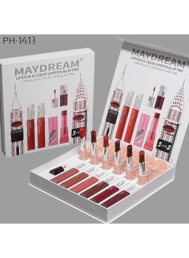 مي دريم طقم أرواج ومورد الشفاه المتكامل من MAYDREAM® (13 قطعة) - فخامة الألوان وثبات يدوم طويلاً. - Image 3