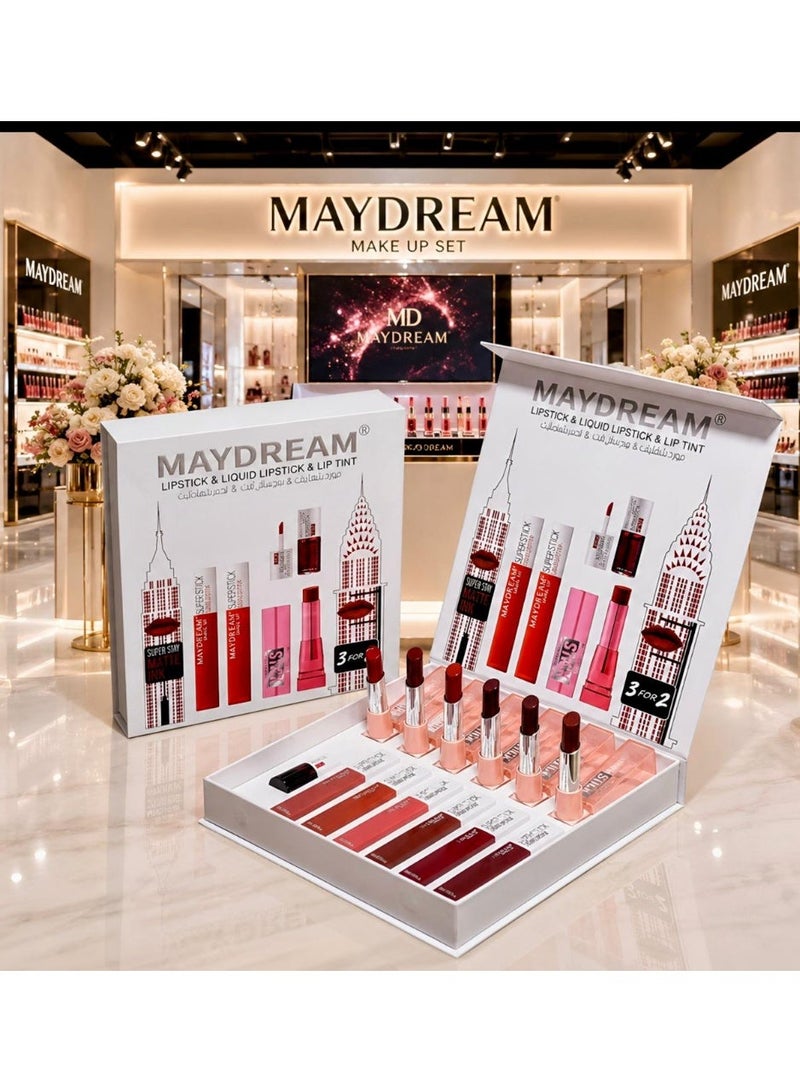 مي دريم طقم أرواج ومورد الشفاه المتكامل من MAYDREAM® (13 قطعة) - فخامة الألوان وثبات يدوم طويلاً. - Image 2
