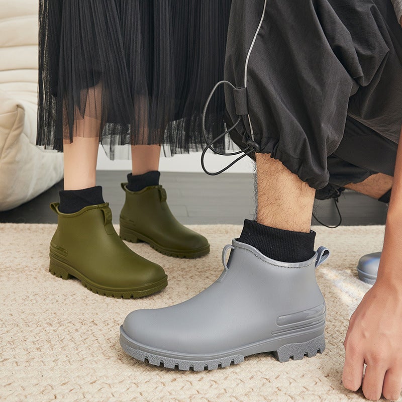 Fashion Casual Couple Rain Boots Adult Outdoor Water Shoes Men'S And Women'S Same Short Cotton Warm Comfortable Wear-Resistant Rubber Shoes - Image 5