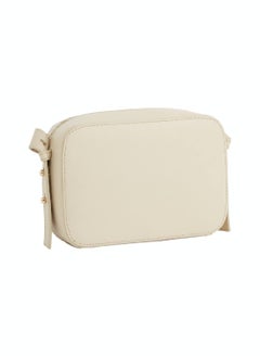 TOMMY HILFIGER Women's Leather Metal Logo Small Crossover Bag -  Leather, Off White  - Image 3