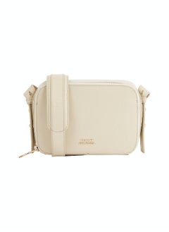 TOMMY HILFIGER Women's Leather Metal Logo Small Crossover Bag -  Leather, Off White  - Image 1