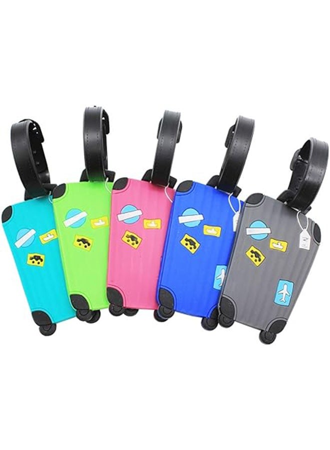 Cute Luggage Tags Unique Funny Bag Tags Cartoon Baggage Suitcase Labels Travel Identifiers Name Tags (Set of 5) - Image 2