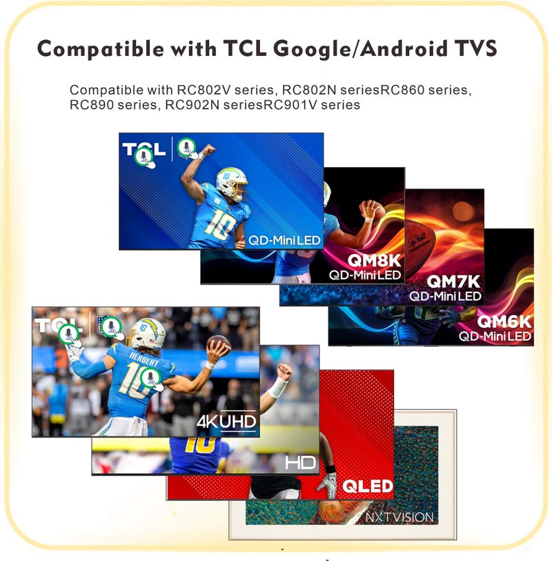 B BraiNice Smart Remote Compatbile with TCL Remote Control Replacement, Voice Control, New Upgraded RC802V Universal for TCL TV remotes, Google, Android Smart TVs, Control para remoto - Image 3