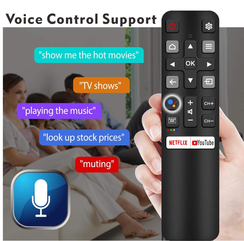 B BraiNice Smart Remote Compatbile with TCL Remote Control Replacement, Voice Control, New Upgraded RC802V Universal for TCL TV remotes, Google, Android Smart TVs, Control para remoto - Image 5